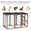 Cat Cage Wooden Pet Enclosure with Waterproof Roof, Platforms, Lock, Brown