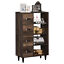 4-Drawer Dresser Storage Cabinet with 4-Tier Shelves for Living Room &amp; Bedroom