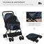 Pet Stroller Foldable Travel Dog Cat Carriage w/ Reversible Handle Brake Basket