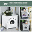 Cat Washroom Pet Litter Box Enclosure Kitten House End Table Hideaway Cabinet