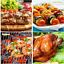 6pcs BBQ Kabob Skewers Roasting Sticks Meat Skewers 35cm Flat Stainless Steel
