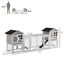 102&quot; 2-in-1 Wooden Rabbit Hutch, Double Main House Pet Playpen w/Tray Ramp Grey 196393159293