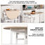 HOMCOM 3PCS Kitchen Trolley Island Set with Wheels 2 Barstool Chairs Drop Leaf