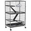 Large Rolling Steel Small Animal Habitat W/ Hammock &amp; 4 Doors, Removable Tray
