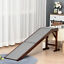 Pet Ramp Bed Steps for Dogs Cats with Non-slip Carpet Top Platform Brown Grey
