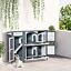 57&quot; Large Rabbit Hutch with Triple Stories, Decorative Big Rabbit Cage