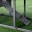 Two Story Small Animal House w/ Slide Out Tray, Ramp, Outdoor Run, Gray 842525131261
