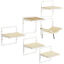 6PCs Modern Steel Cat Wall Shelves with Jumping Platform and Hammock, Cream