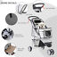 3 Wheels Pet Stroller Folding Dog Carrying Cart w/ Brake Canopy Travel