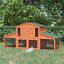 Big Rabbit Cage Guinea Pig House W/ Double Ramp, Weatherproof Wood Rabbit Hutch