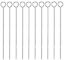 6pcs BBQ Kabob Skewers Roasting Sticks Meat Skewers 35cm Flat Stainless Steel