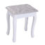 2-PC Dressing Table Set Vanity Makeup Desk Mirror Stool 5 Drawers Bedroom White