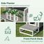 Wood Luxury Raised Outdoor Indoor Dog Cage Cat House with Balcony Grey 842525131209