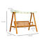 Outsunny Heavy-Duty 3 Seater Hardwood Swing Chair Hammock w/ Canopy Patio Garden