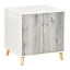 Wooden Cat Mess-free Litter Box, Wide Enclosure End Table w/ 2 Magnetic Doors 196393066744