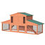 Big Rabbit Cage Guinea Pig House W/ Double Ramp, Weatherproof Wood Rabbit Hutch