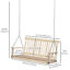 2-Person Heavy Duty Hanging Swinging Outside Front Bench w/ Fir Wood, Natural