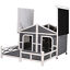 Wooden Large Dog House, Perfect for the Porch or Deck, 59&quot; L, Grey 842525145374