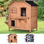 2-Story Wooden Cat Condo w/ Balcony &amp; Doors for Indoor/Outdoor Use