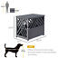 Natural Fir Wood Dog Cage Indoor Use Villa for Pet Secured and Solid, Grey 842525112499