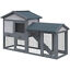 Two Story Small Animal House w/ Slide Out Tray, Ramp, Outdoor Run, Gray 842525131261