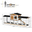 90.5&quot; Wooden Rabbit Hutch w/ Double Side Run Boxes Pull-out Tray Ramp 196393071090