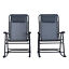 3pc Outdoor Patio Folding Rocking Chair Set Lawn Furniture Garden Rocker,Grey