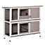 Indoor or Outdoor Rabbit Hutch with Quick on-the-Go Feeding, Wood Rabbit Cage 196393071083