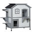 Wooden 2-Story Indoor or Outdoor Cat House W/ Escape Door, Cat Shelter, White 196393161340