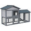 Two Story Small Animal House w/ Slide Out Tray, Ramp, Outdoor Run, Gray 842525131261