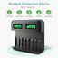 8 Slots Smart Battery Charger LCD Display For AA/AAA/C/D Rechargeable Batteries