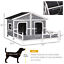 Wooden Large Dog House, Perfect for the Porch or Deck, 59&quot; L, Grey 842525145374