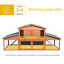 Big Rabbit Cage Guinea Pig House W/ Double Ramp, Weatherproof Wood Rabbit Hutch