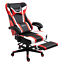 High Office Chair Back Racing Reclining w/ Pillow Lumbar Height Adjustable Red