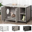 Cat Litter Box Enclosure Hidden Adjustable Cat Furniture with Damping Hinge