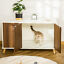 Cat Litter Box Enclosure Hidden Cat Furniture w/ Adjustable Shelf Magnetic Door 196393066720