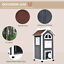 Solid Wood Cat Condo Furniture 2-Floor Pet Shelter, Grey and White, 43&quot; H 842525144469