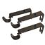 3PCS Bracket Hang Curtain Rod Holders Single Hook Tap Right Window Frame Rod CA