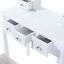 2-PC Dressing Table Set Vanity Makeup Desk Mirror Stool 5 Drawers Bedroom White
