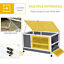 Wooden Rabbit Hutch Elevated Pet Bunny House with Slide-Out Tray Indoor Grey
