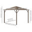 10&apos; x 10&apos; Steel Hardtop Gazebo with Nettings and Curtains Hook Aluminum Frame