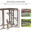 Cat Cage Wooden Pet Enclosure with Waterproof Roof, Platforms, Lock, Brown