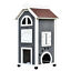 Solid Wood Cat Condo Furniture 2-Floor Pet Shelter, Grey and White, 43&quot; H 842525144469