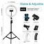 Selfie Ring Light With Tripod Stand and Phone Holder LED Makeup Circle Lamp CA