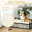 Elevated Dog Bed, Medium-size Pet Sofa Furniture w/ Drawer, Soft Cushion, Grey 196393066607
