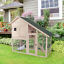 2-tier Wood Backyard Bunny Cage Small Animal House Ramp and Outdoor Run Enclosed