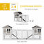 102&quot; 2-in-1 Wooden Rabbit Hutch, Double Main House Pet Playpen w/Tray Ramp Grey 196393159293