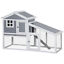 59&quot; Wooden Rabbit Hutch Playpen Bunny House with Sunlight Roof Ramp Tray Grey