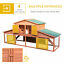 Big Rabbit Cage Guinea Pig House W/ Double Ramp, Weatherproof Wood Rabbit Hutch
