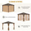 10&apos; x 10&apos; Steel Hardtop Gazebo with Nettings and Curtains Hook Aluminum Frame